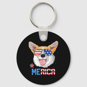Merica 4th Of July T Shirt Kids Boys Girls Dog Pup Key Ring