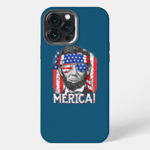 Merica Abe Lincoln 4th Of July Men American Flag iPhone 13 Pro Max Case