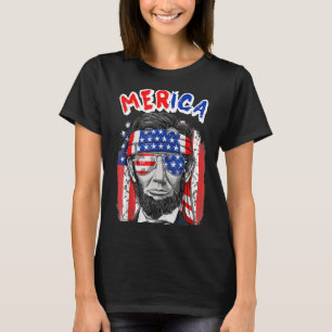Merica Abe Lincoln 4th of July Men Boys Kids woman T-Shirt