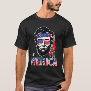 Merica Abe Lincoln 4Th Of July Murica Patriotic T-Shirt