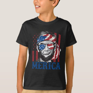 Merica Abraham Lincoln 4th Of July Shirt Men Ameri