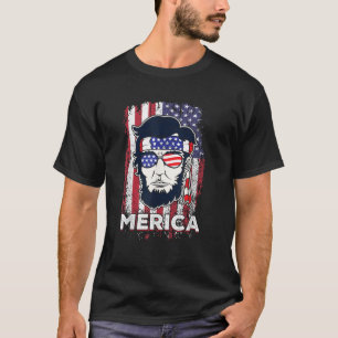 Merica Abraham Lincoln Abe 4th of July USA America T-Shirt