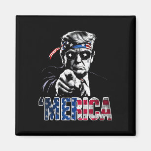 Merica America Funny Trump 4th July Magnet