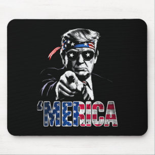 Merica America Funny Trump 4th July Mouse Mat
