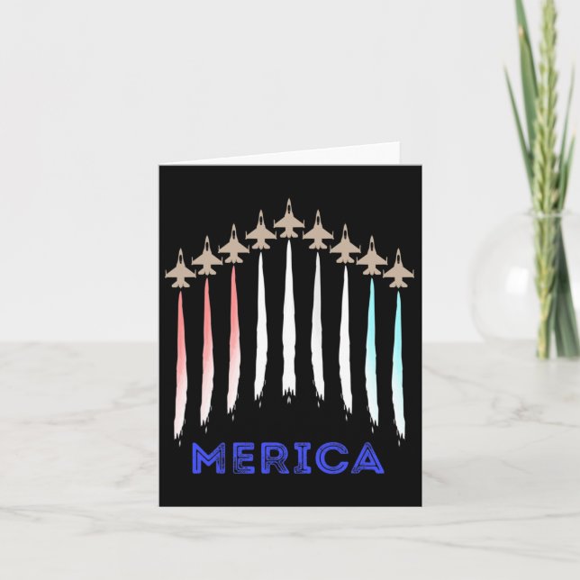 Merica America Jet Flag Trump Patriot Veteran Gift Card (Front)
