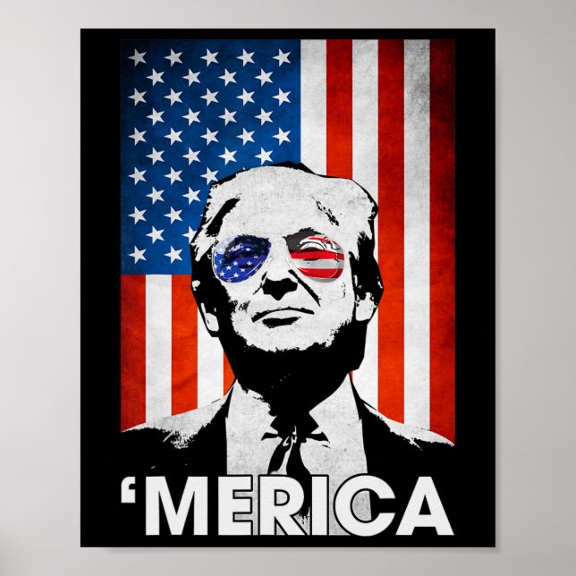 Merica American Flag 4th Of July Murica Patriotic  Poster (Front)