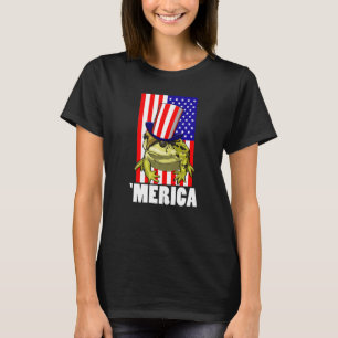 Merica American Flag Frog  Women Frog Love  5 T-Shirt