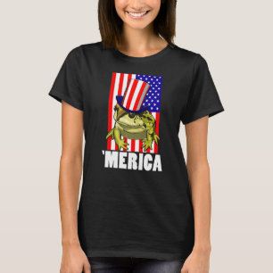 Merica American Flag Frog Women Frog Love 5 T-Shirt