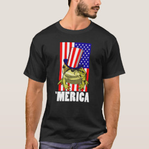 Merica American Flag Frog  Women Frog Love  5 T-Shirt