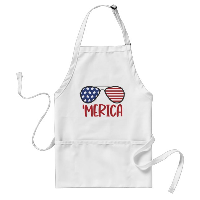 'Merica American Flag sunglasses Standard Apron (Front)