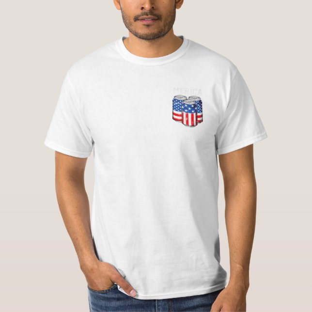 Merica American Flag USA Retro 4th T-Shirt (Front)