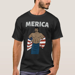 Merica American Mullet Business In Front Party In T-Shirt