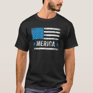 Merica American Patriotic Usa Us Flag 4th Of July  T-Shirt