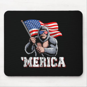 Merica Bigfoot American Flag Patriotic Sasquatch 4 Mouse Mat