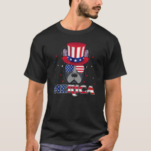 Merica Boston Terrier Usa Flag Sunglasses 4th Of J T-Shirt