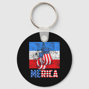 Merica Box Gloves American Flag 4th Of July Boxing Key Ring