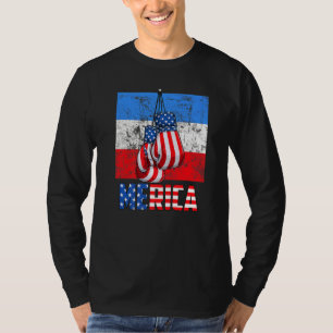 Merica Box Gloves American Flag 4th Of July Boxing T-Shirt