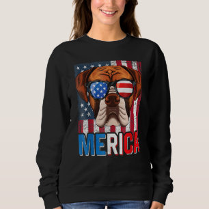 Merica Boxer Dog 4th Of July American Flag Sweatshirt