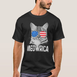 Merica Cat For 4th Of July The Meowrica With Us Su T-Shirt