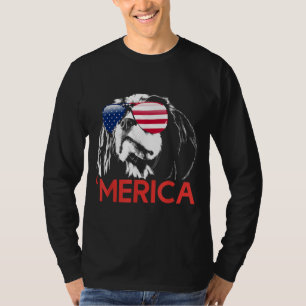 Merica Cavalier King Charles Spaniel American Flag T-Shirt