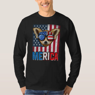 Merica Chihuahua Dog 4th Of July  American Flag  1 T-Shirt