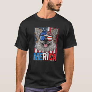 Merica Chihuahua Dog 4th Of July American Flag T-Shirt
