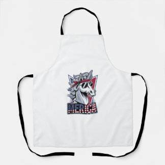 Merica Cool Unicorn Patriotic Vibes Tank Top Apron