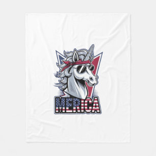 Merica Cool Unicorn Patriotic Vibes Tank Top Fleece Blanket