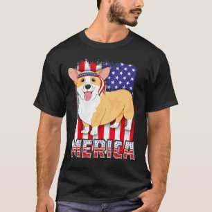 Merica Corgi Th Of July Funny Corgis Dog Mum Dad T-Shirt