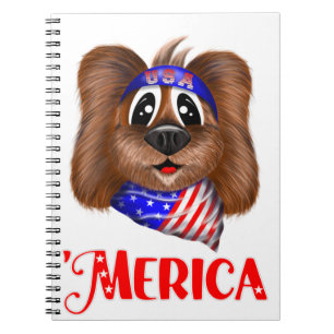 Merica Cute Dog Notebook