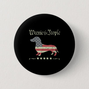 Merica dog dachshund vintage weenie the people 6 cm round badge
