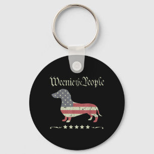 Merica Dog Dachshund Vintage Weenie The People Key Ring