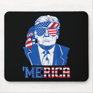 Merica Donald Trump - Funny Trump 4th Of July Amer Mouse Mat