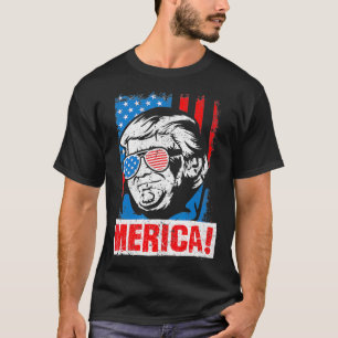 Merica Donald Trump USA Flag 2020 Election Republi T-Shirt