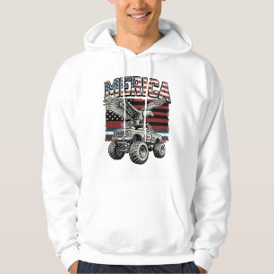 Merica Eagle Monster Truck Vintage Patriotic Hoodie