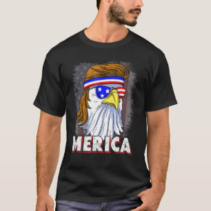 Merica Eagle Mulle American Flag Usa Men 4th Of Ju T-Shirt