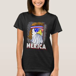 Merica Eagle Mulle American Flag Usa Men 4th Of Ju T-Shirt
