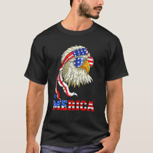 Merica Eagle Mullet 4th Of July American Flag Patr T-Shirt