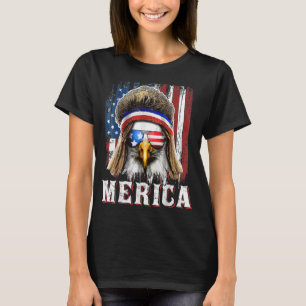 Merica Eagle Mullet 4th Of July American Flag T-Shirt