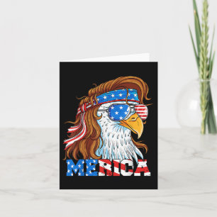 Merica Eagle Mullet 4th Of July American Flag Usa Card