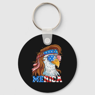 Merica Eagle Mullet 4th Of July American Flag Usa Key Ring
