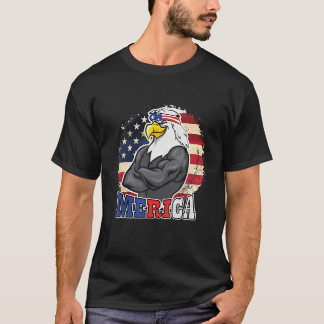 Merica Eagle Mullet 4th Of July Men Women American T-Shirt (Front)