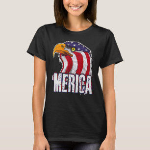 Merica Eagle Mullet American Flag 4th Of July Usa T-Shirt