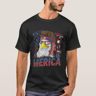 Merica Eagle Mullet Us Flag Patriotic 4th Of July T-Shirt