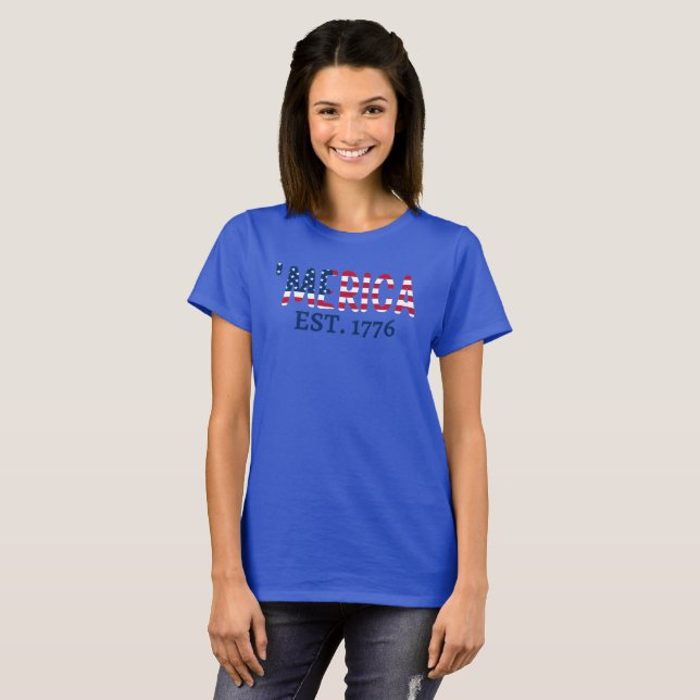 'merica Est. 1776  Patriotic American T-Shirt (Front Full)