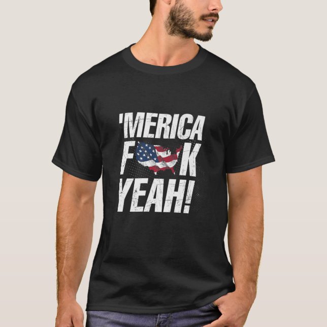 Merica F Yeah - Independence Day Premium T-Shirt (Front)