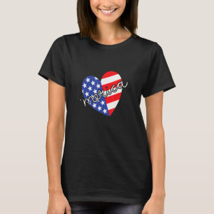 Merica Fourth 4th Of July American Patriotic Heart T-Shirt