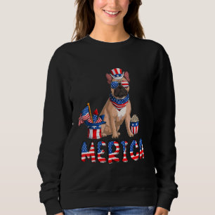 Merica French Bulldog 4th Of July American Usa Fla Sweatshirt