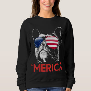 Merica French Bulldog American Flag 4th of July Fr Sweatshirt