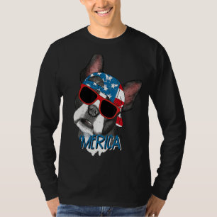 Merica French Bulldog American Flag 4th Of July Fr T-Shirt